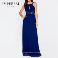 New style chiffon lady elegant halter summer short sequin party long dress